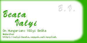 beata valyi business card
